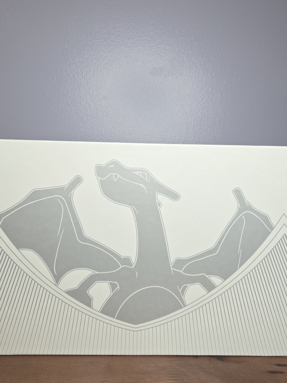Charizard Box White And Silver, Includes Playmat, Booklet, And Card Containers.